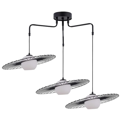 LAMPA wisząca SOL 32181 Sigma metalowa OPRAWA druciana ZWIS modernistyczny szklana kula ball czarna biała