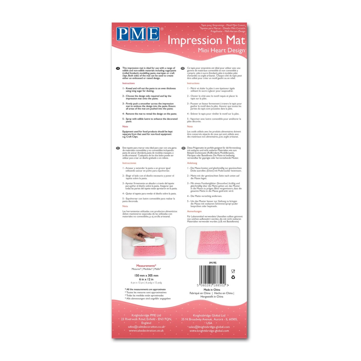 PME Mata strukturalna do masy cukrowej (mini serduszka)