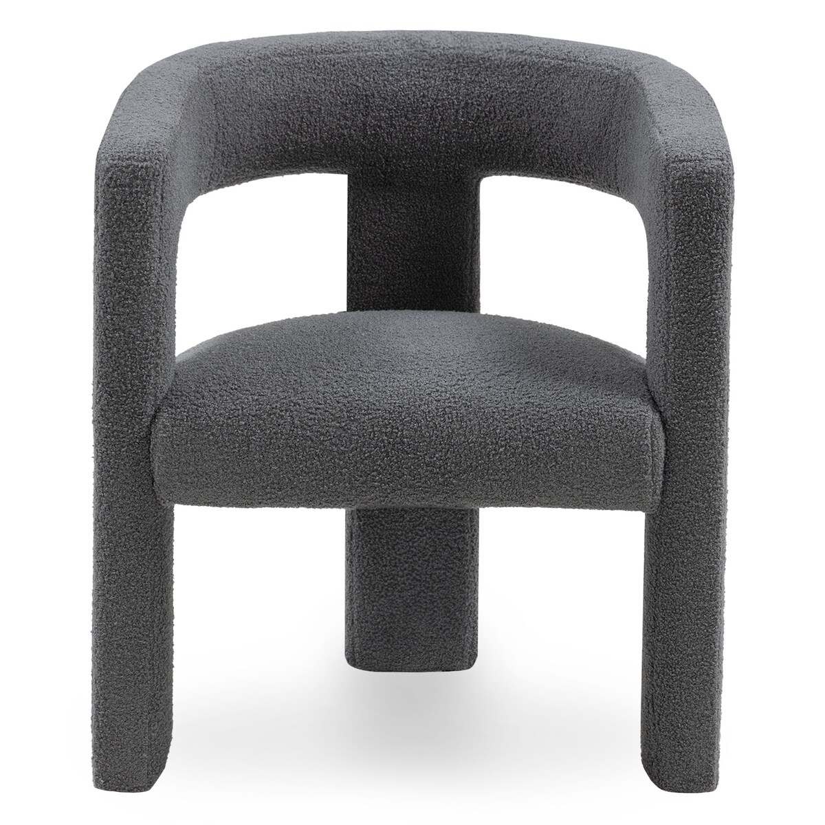 Fotel wypoczynkowy ciemnoszary bouclé Tiana