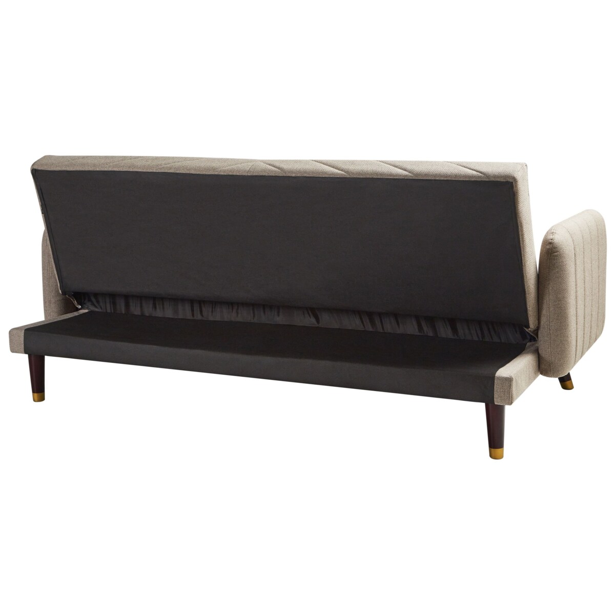 Sofa rozkładana SENJA Jasnobrązowy Len syntetyczny