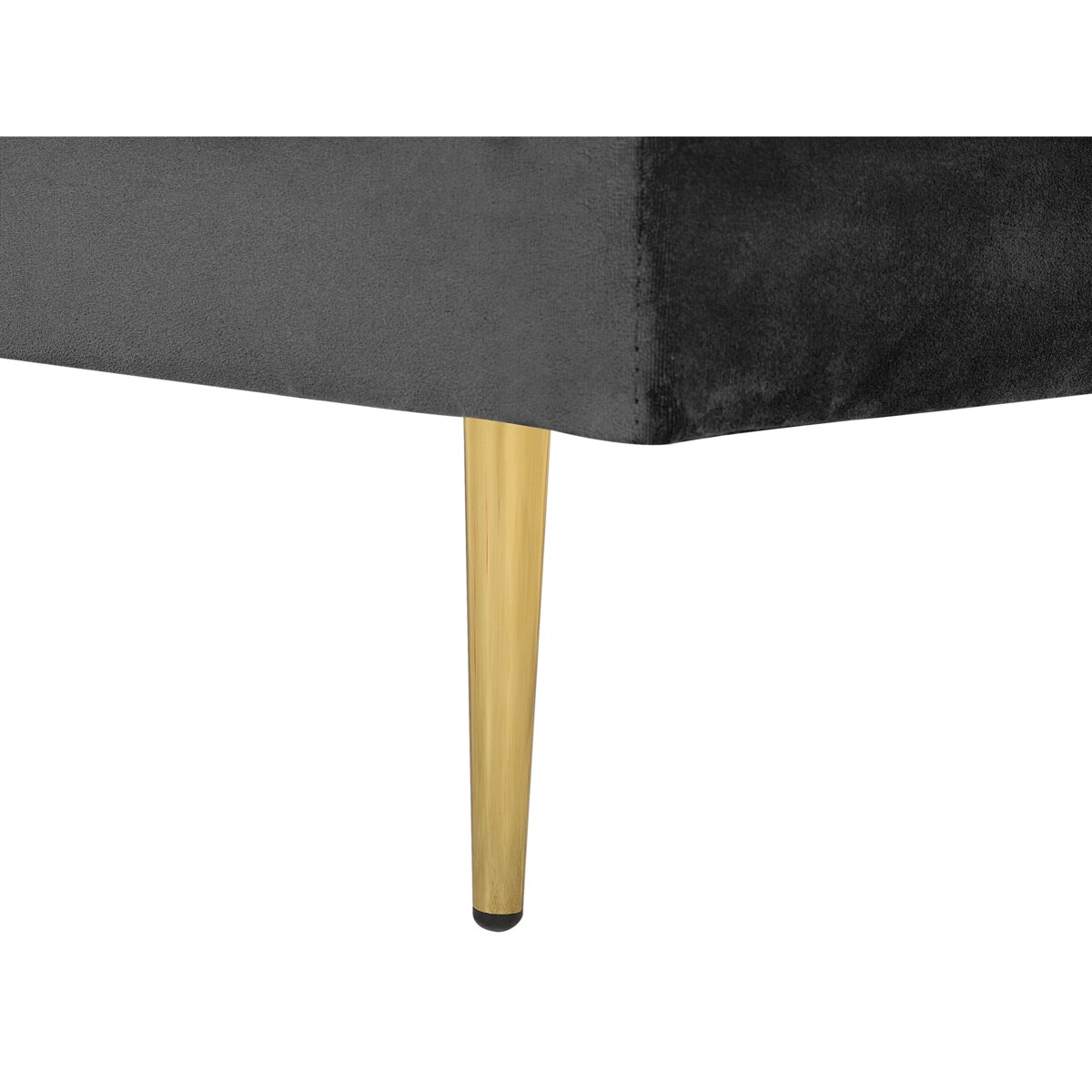 Szezlong welurowy lewostronny czarny MIRAMAS