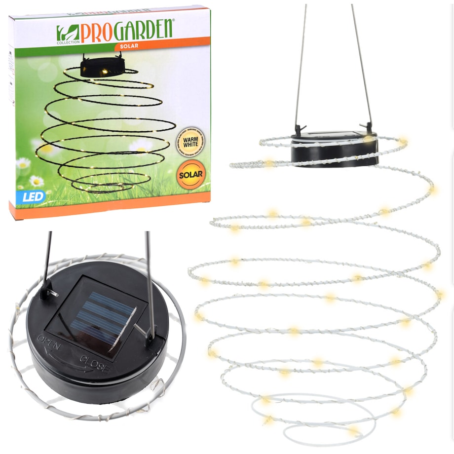 Lampki Solarne Ogrodowe Do Ogrodu Lampion Girlanda Spirala Wiszące 40 Led