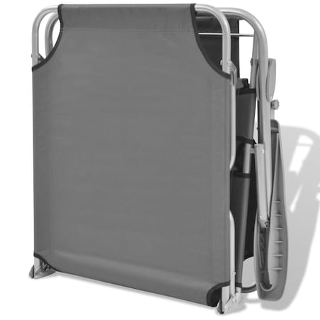 vidaXL Leżak z daszkiem, stalowy, szary