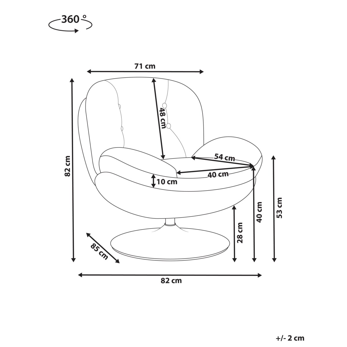 Fotel obrotowy NOLVIK Welur Ciemnobrązowy