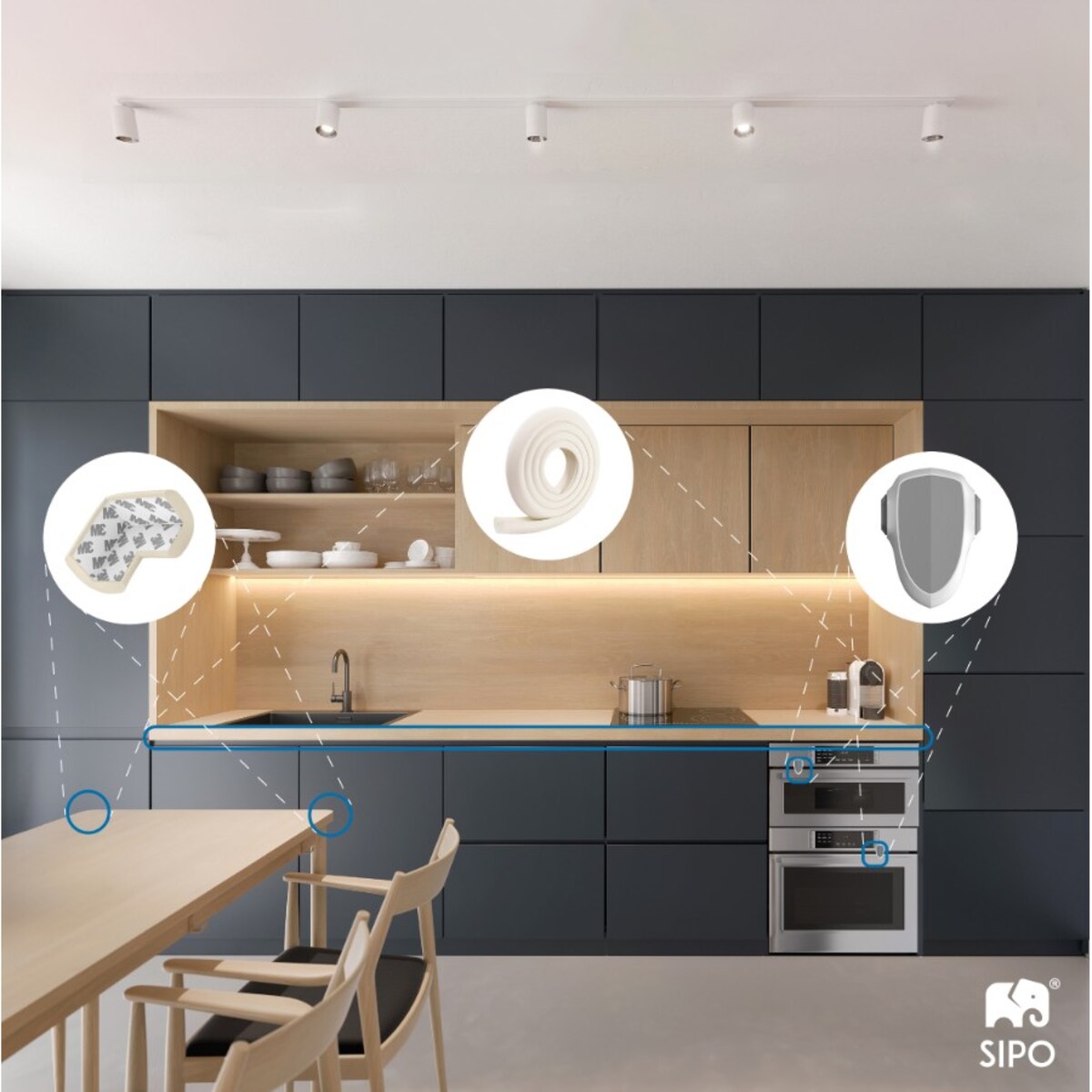 taśma piankowa zabezpieczająca ostre krawędzie mebli, sipo, 2 metry, kremowa