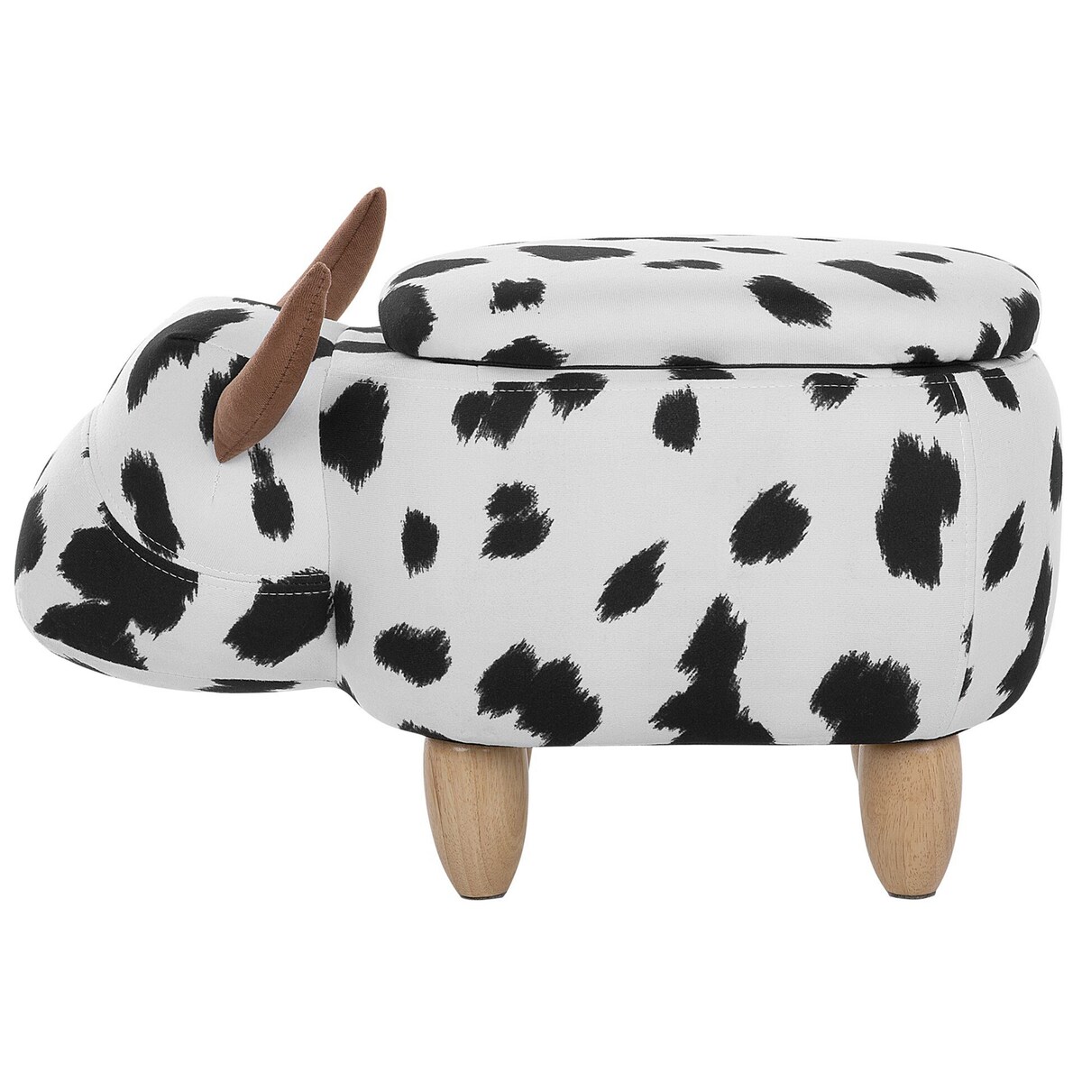 Pufa zwierzak ze schowkiem COW Biały Krowa