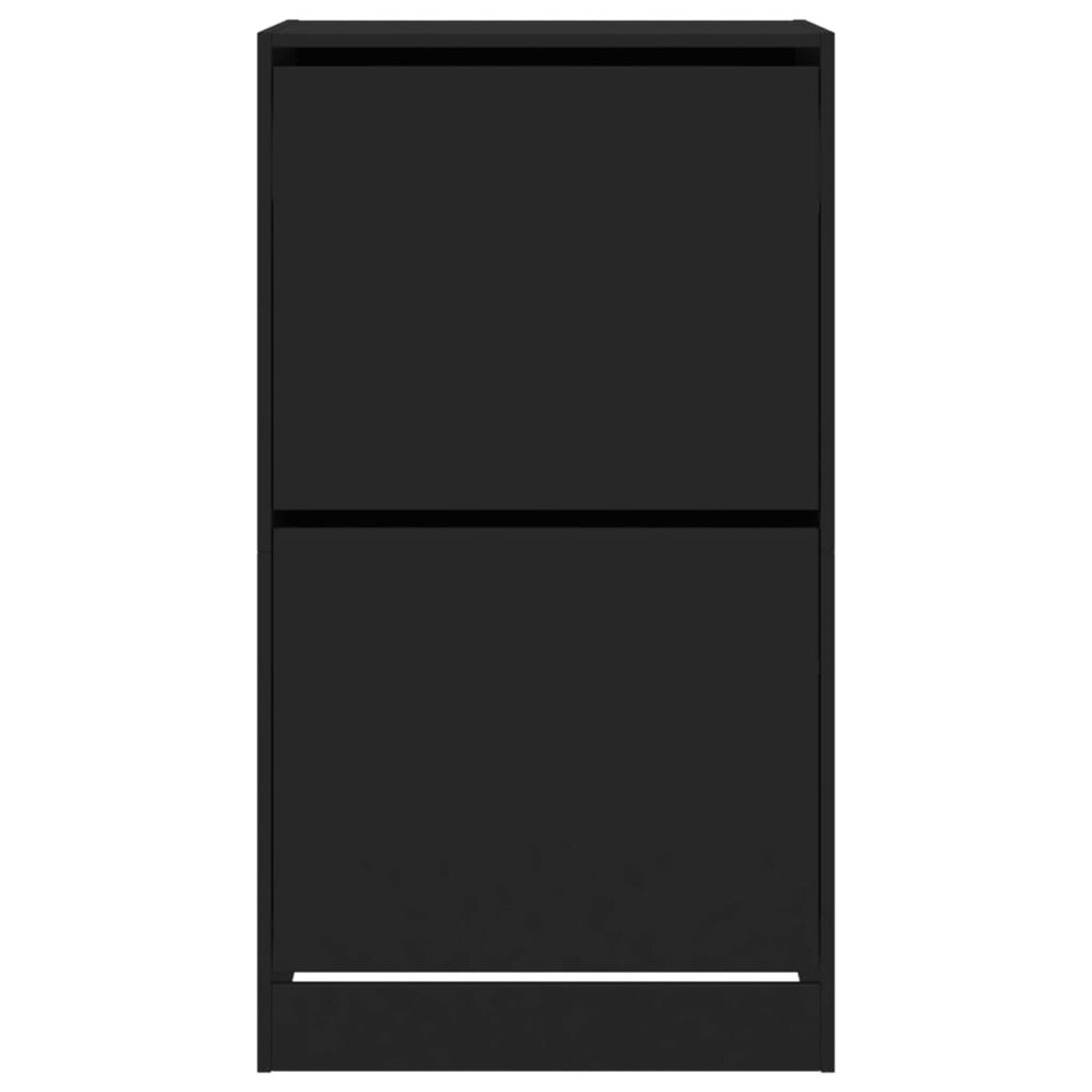 vidaXL Szafka na buty z 2 uchylanymi szufladami, czarna, 60x42x108 cm