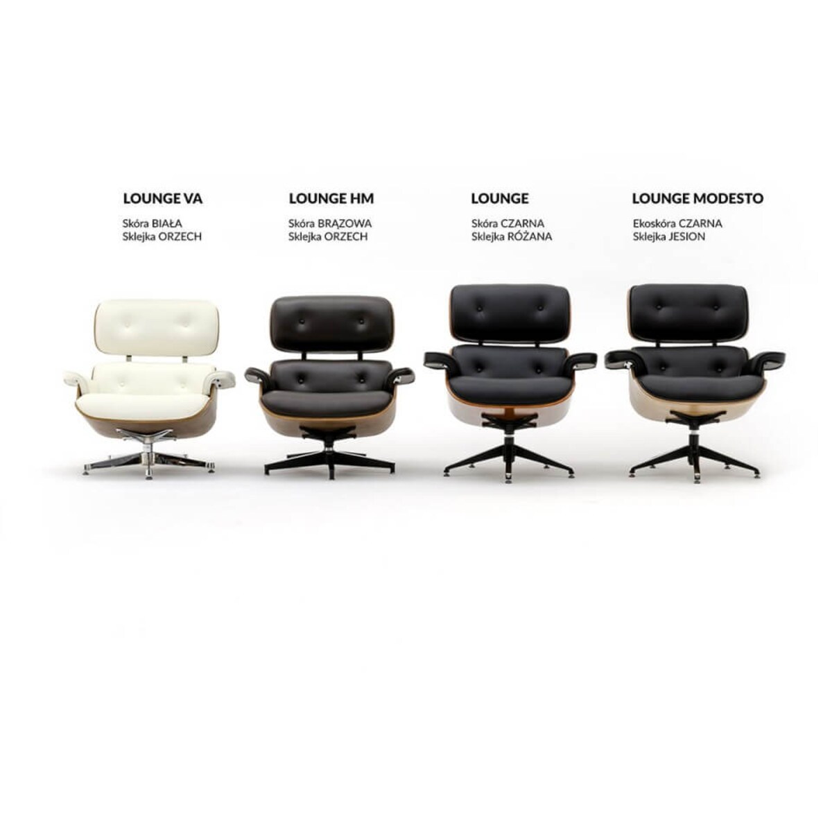 Fotel z podnóżkiem Lounge KH1501100103 King Home drewno metal orzech biały