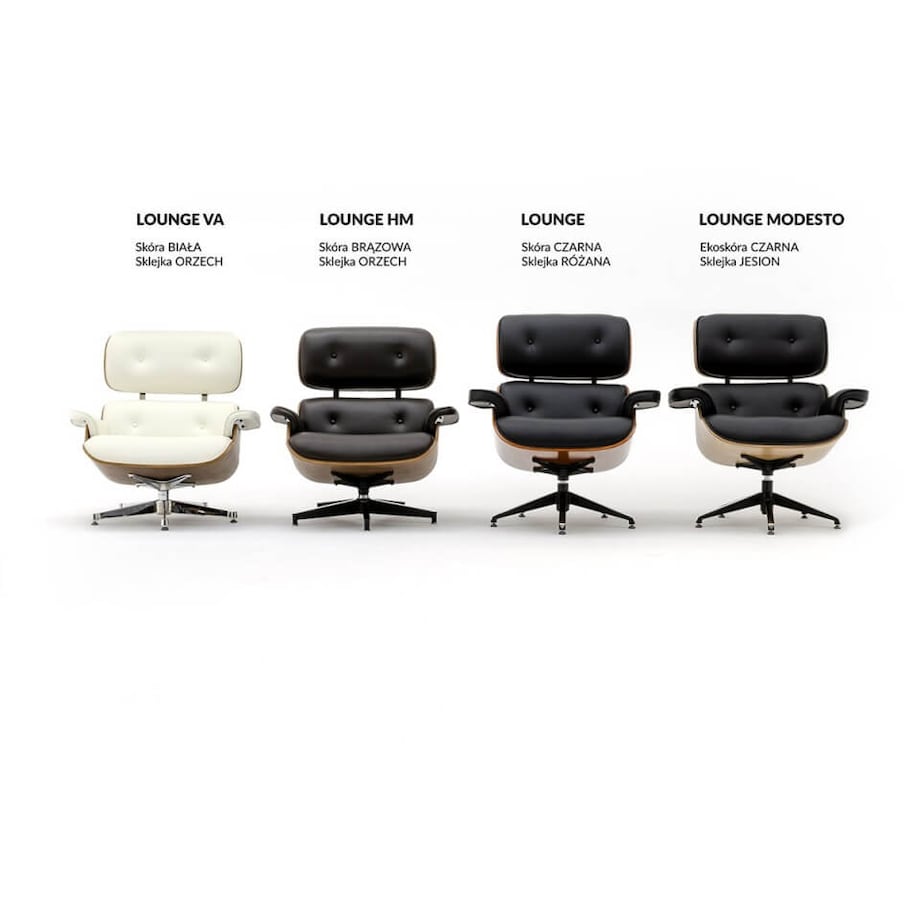 Fotel z podnóżkiem Lounge KH1501100103 King Home drewno metal orzech biały