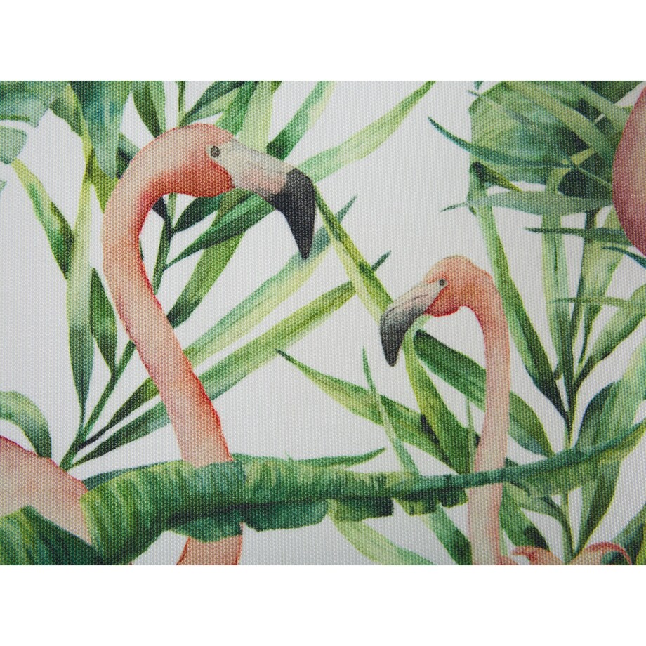 Zestaw 2 leżaków ogrodowych ciemne drewno akacjowe wzór we flamingi ANZIO