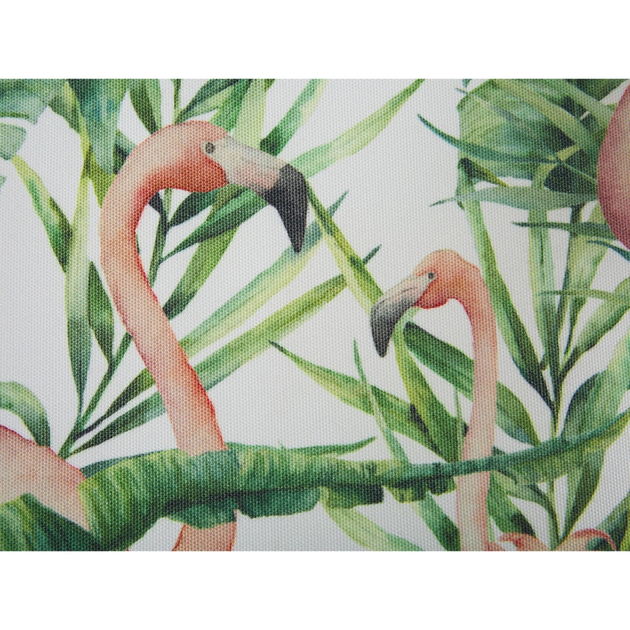 Zestaw 2 leżaków ogrodowych ciemne drewno akacjowe wzór we flamingi ANZIO