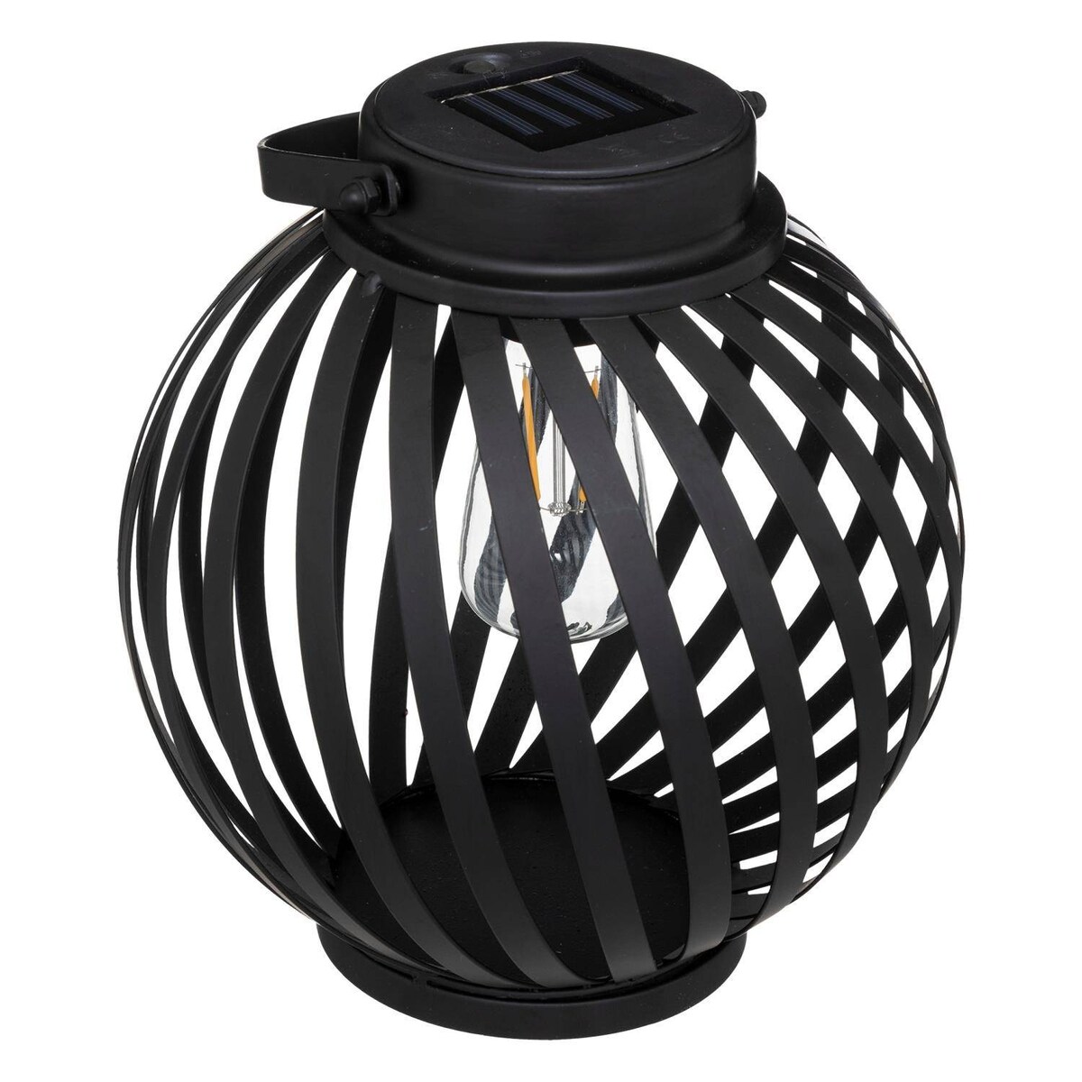 Lampion solarny na balkon Isya, kula, metalowa, wys. 21 cm