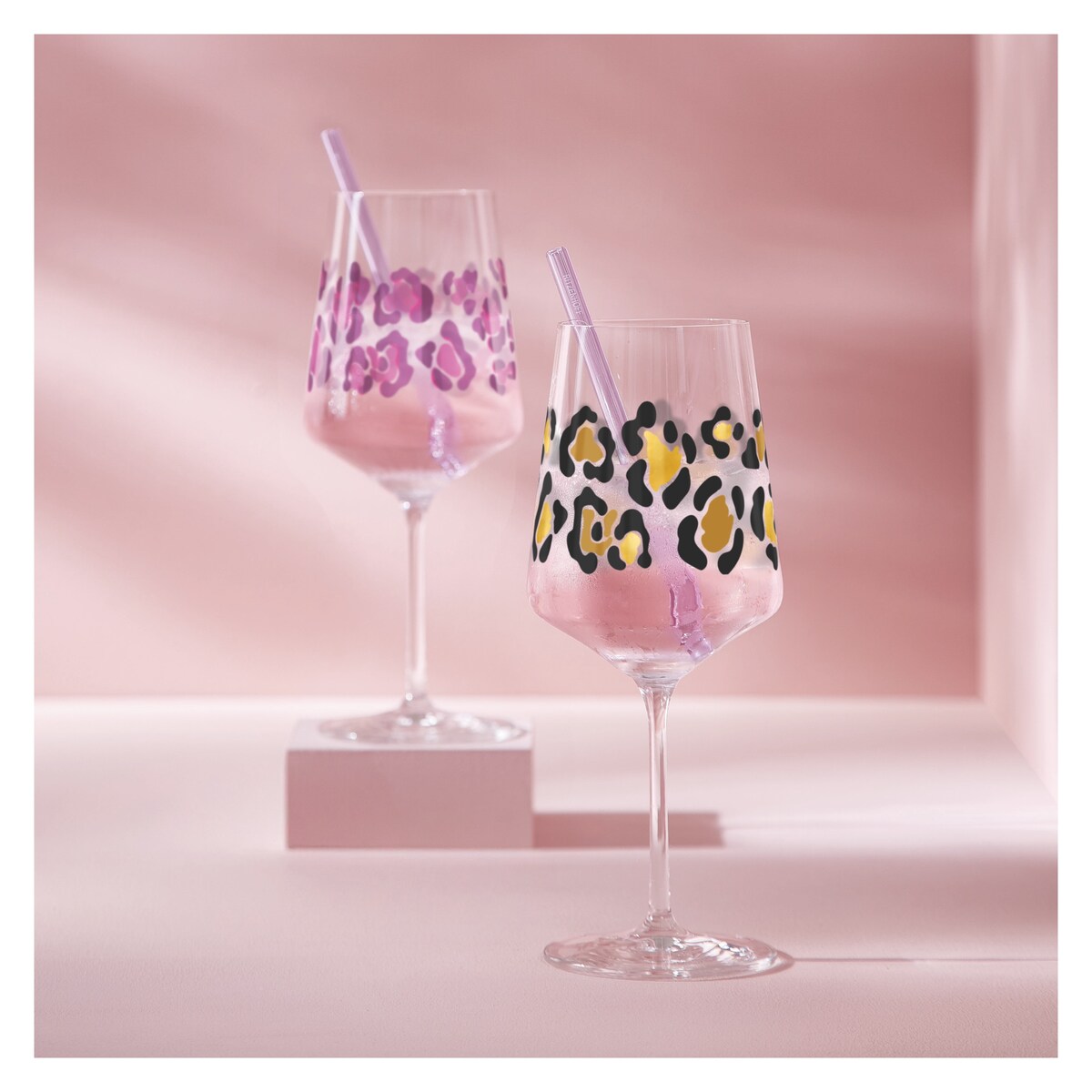 Ritzenhoff Kieliszek kryształowy Cocktail wzór panterki złoty, czarny 544 ml ilustrator: A. Vasconcelos