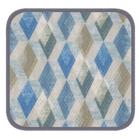 Wodoodporna poduszka na krzesło i meble ogrodowe 40x40 niebieska romby