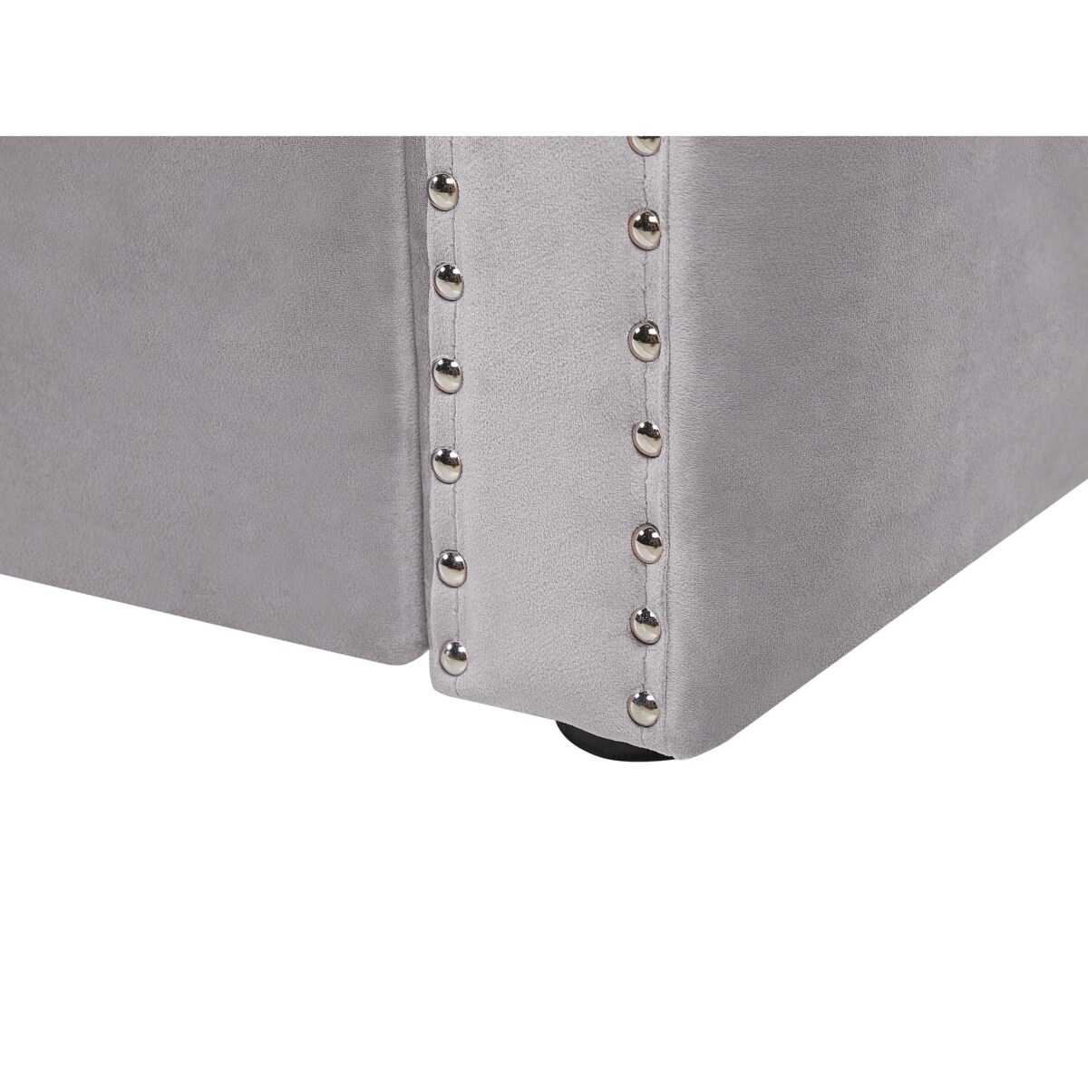 Łóżko wysuwane welurowe 90 x 200 cm szare GASSIN