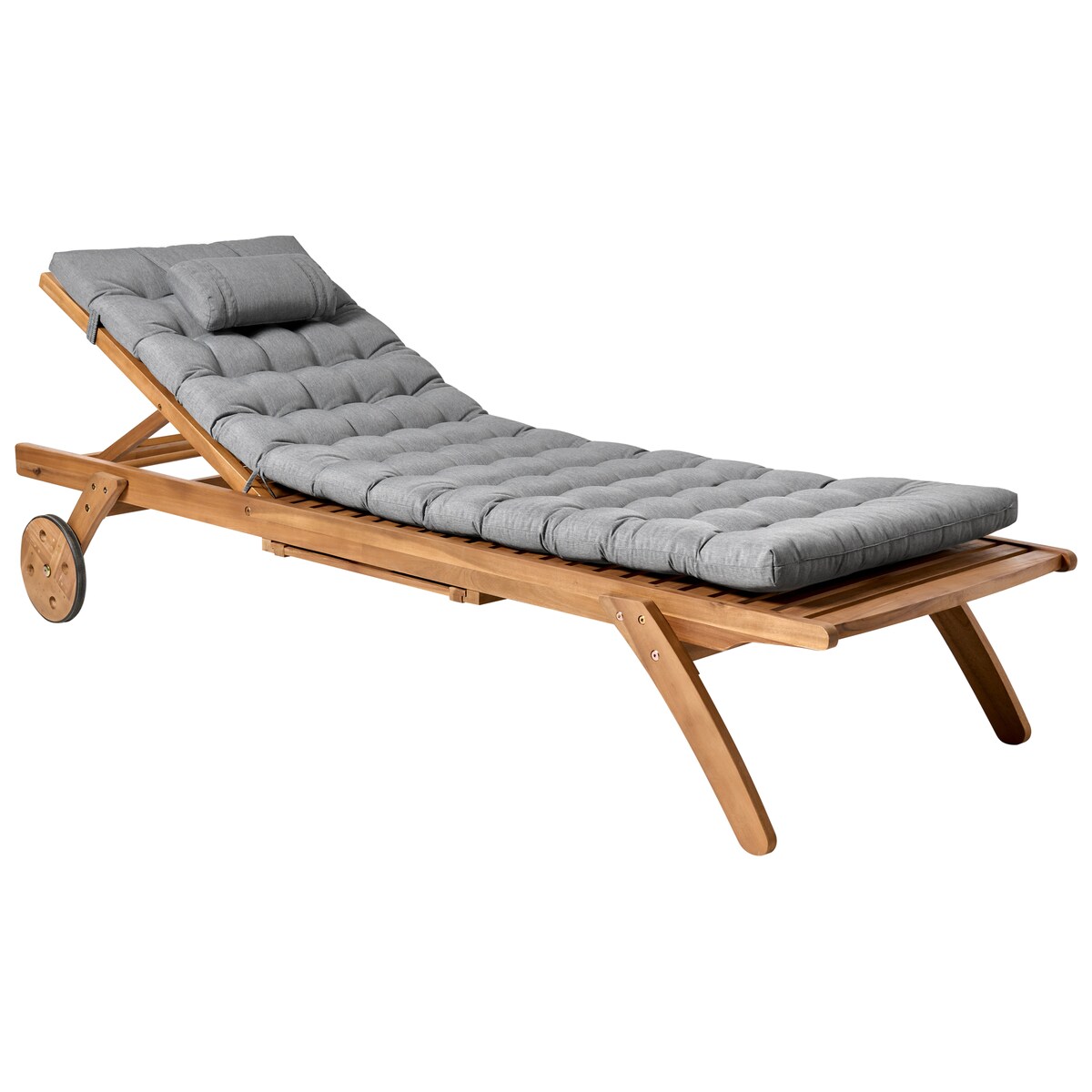 Poduszka na leżak ogrodowy CESANA PREMIUM 192 x 56 cm Szary melanż