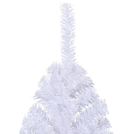vidaXL Sztuczna choinka, ze stojakiem, połówka, biała, 240 cm, PVC