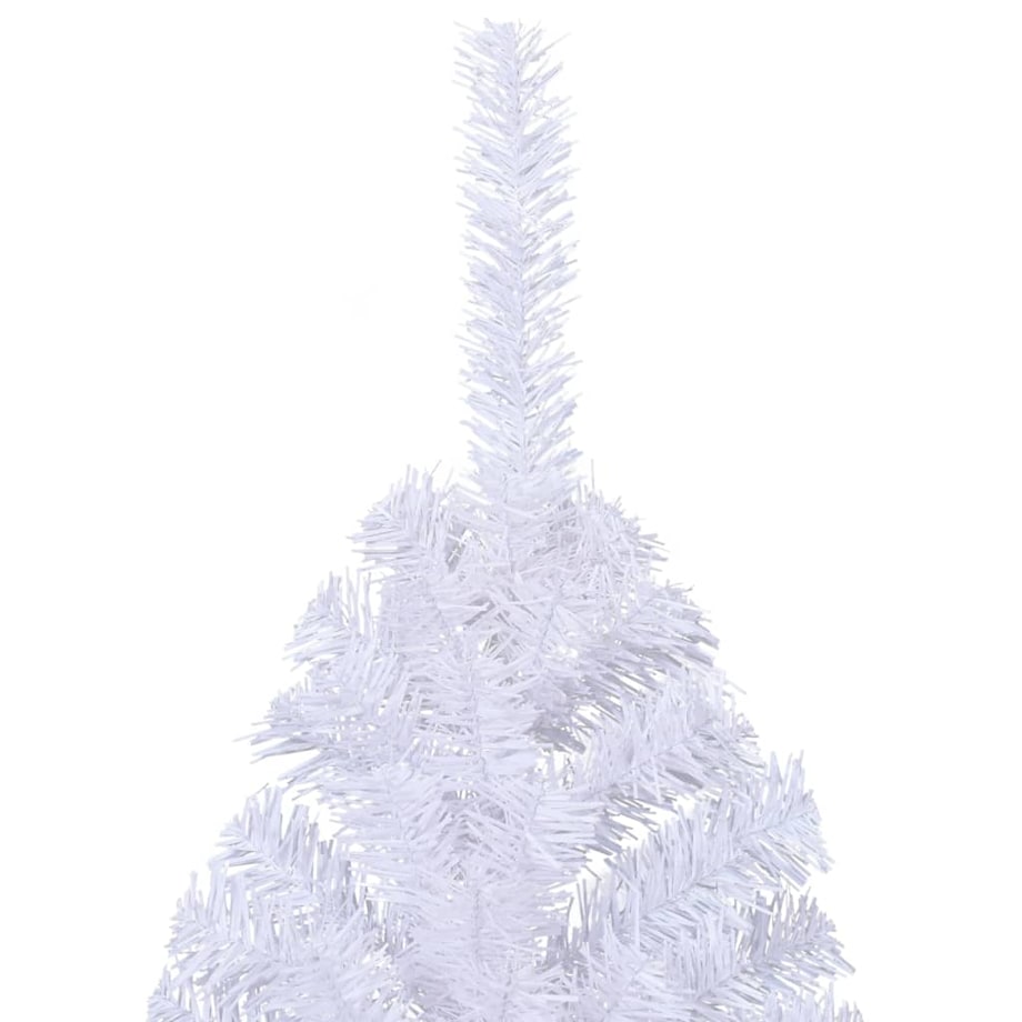 vidaXL Sztuczna choinka, ze stojakiem, połówka, biała, 240 cm, PVC