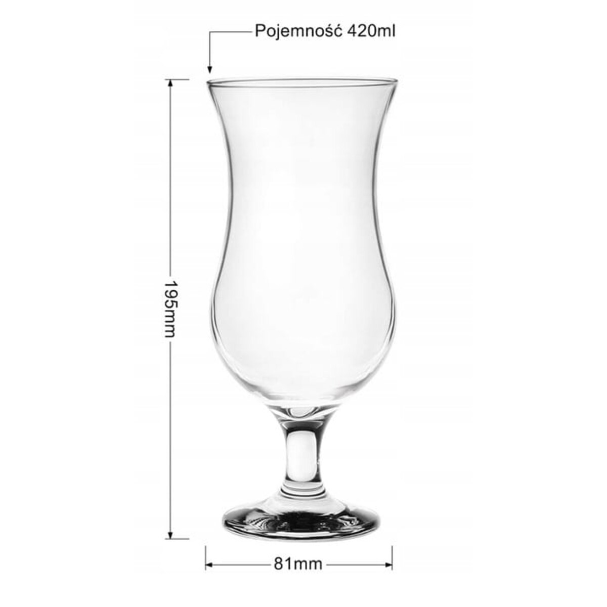 Szklanki na Nóżce Pokale Kieliszki Koktajlowe 420 ml 6 sztuk na Prezent