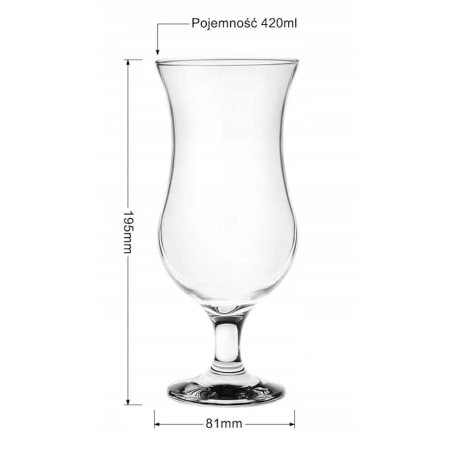 Szklanki na Nóżce Pokale Kieliszki Koktajlowe 420 ml 6 sztuk na Prezent