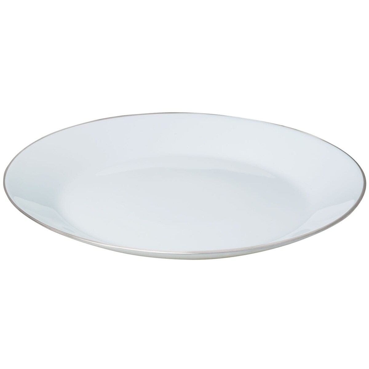 Zastawa stołowa Serwis Komplet talerzy 18 elementów na 6 osób srebrny rant KINGHOFF