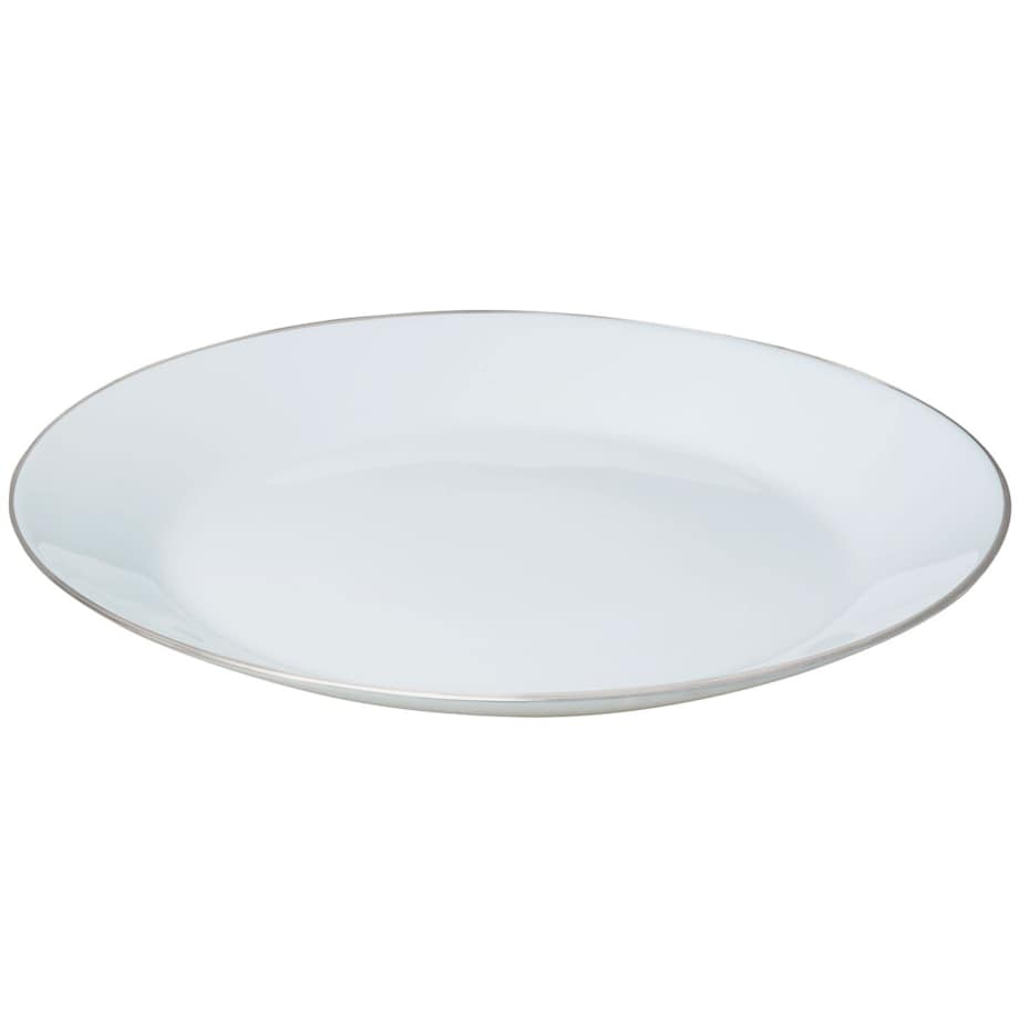 Zastawa stołowa Serwis Komplet talerzy 18 elementów na 6 osób srebrny rant KINGHOFF