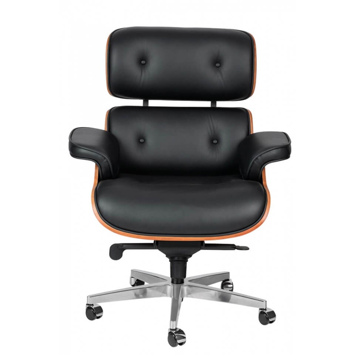 Biurowy fotel Lounge KH1501100106 King Home stal skóra orzech czarny