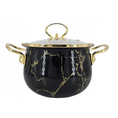 Zestaw Garnków Emaliowanych Retro 8 El. Komplet Do Indukcji I Gazu