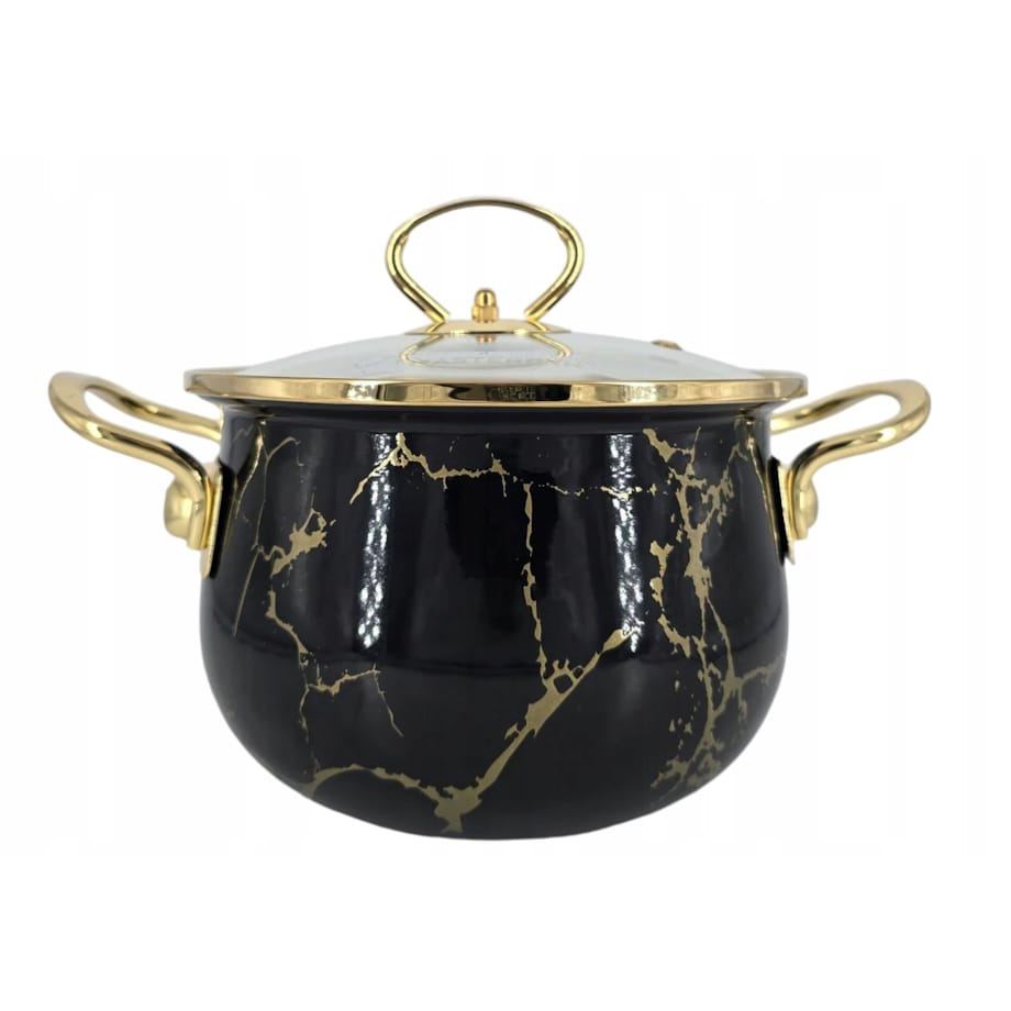 Zestaw Garnków Emaliowanych Retro 8 El. Komplet Do Indukcji I Gazu