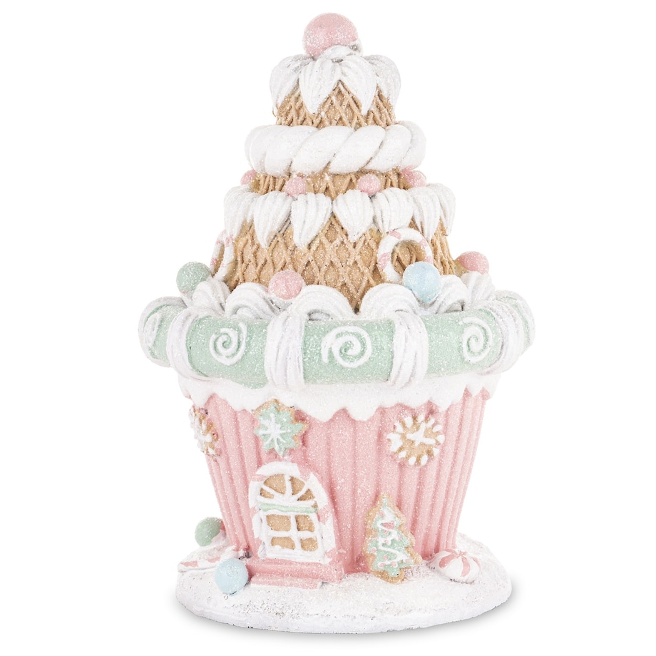 Figurka - domek MUFFIN 20x14 cm różowy