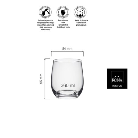 Szklanka do whisky Lunar 360 ml