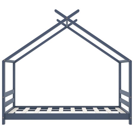 vidaXL Rama łóżka dziecięcego, szara, lite drewno sosnowe, 80x160 cm