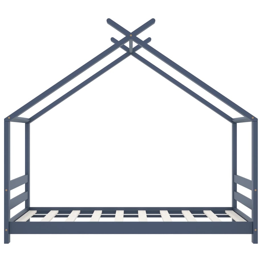 vidaXL Rama łóżka dziecięcego, szara, lite drewno sosnowe, 80x160 cm