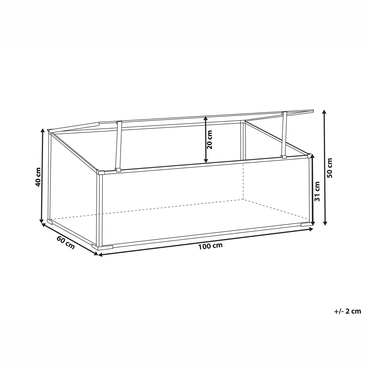 Szklarnia ogrodowa CARFIZZI 100 cm 60 cm Srebrny