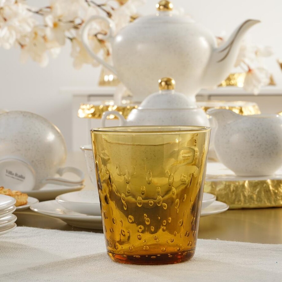 VILLA ITALIA Szklanka bursztynowa 350 ml TEARS