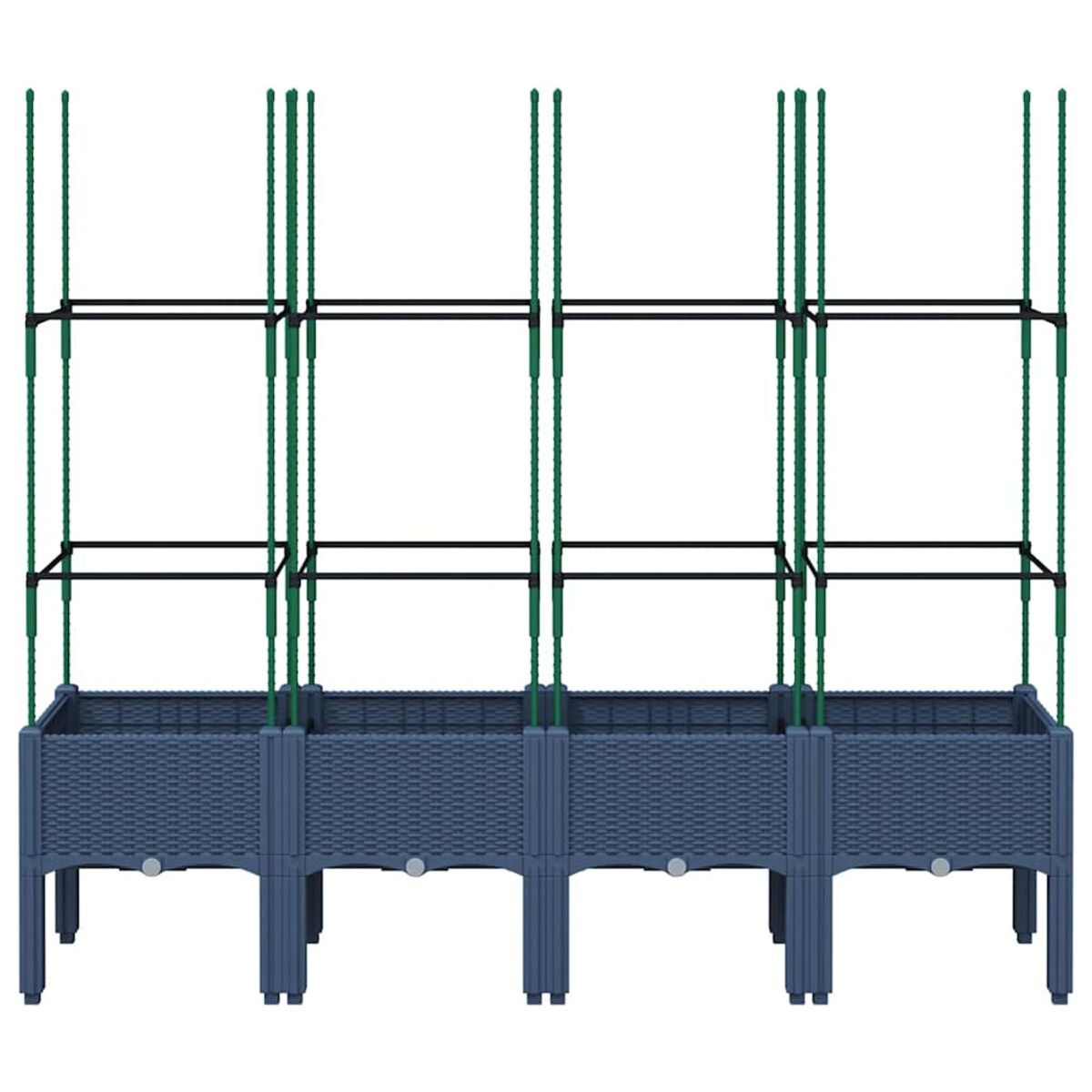 vidaXL Donica ogrodowa z kratką, niebieskoszara, 160x40x142,5 cm, PP