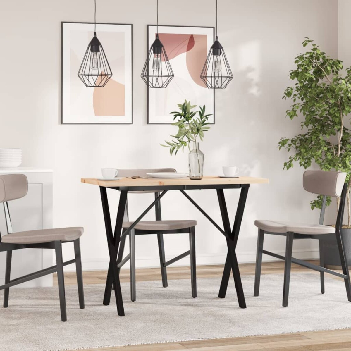 vidaXL Stół jadalniany z nogami w kształcie litery X, 100x50x75,5 cm