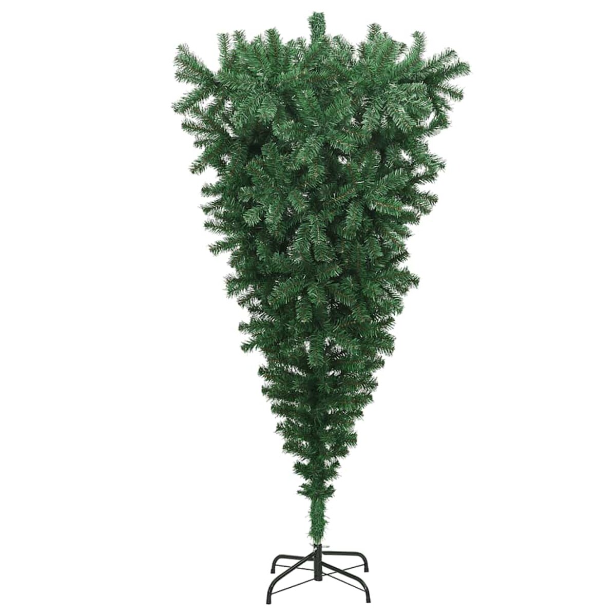vidaXL Odwrócona, sztuczna choinka ze stojakiem, zielona, 240 cm