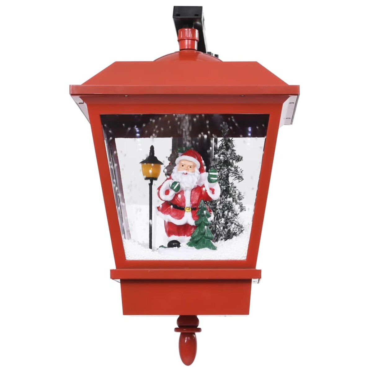 vidaXL Latarnia świąteczna LED z Mikołajem, czerwona, 40x27x45 cm