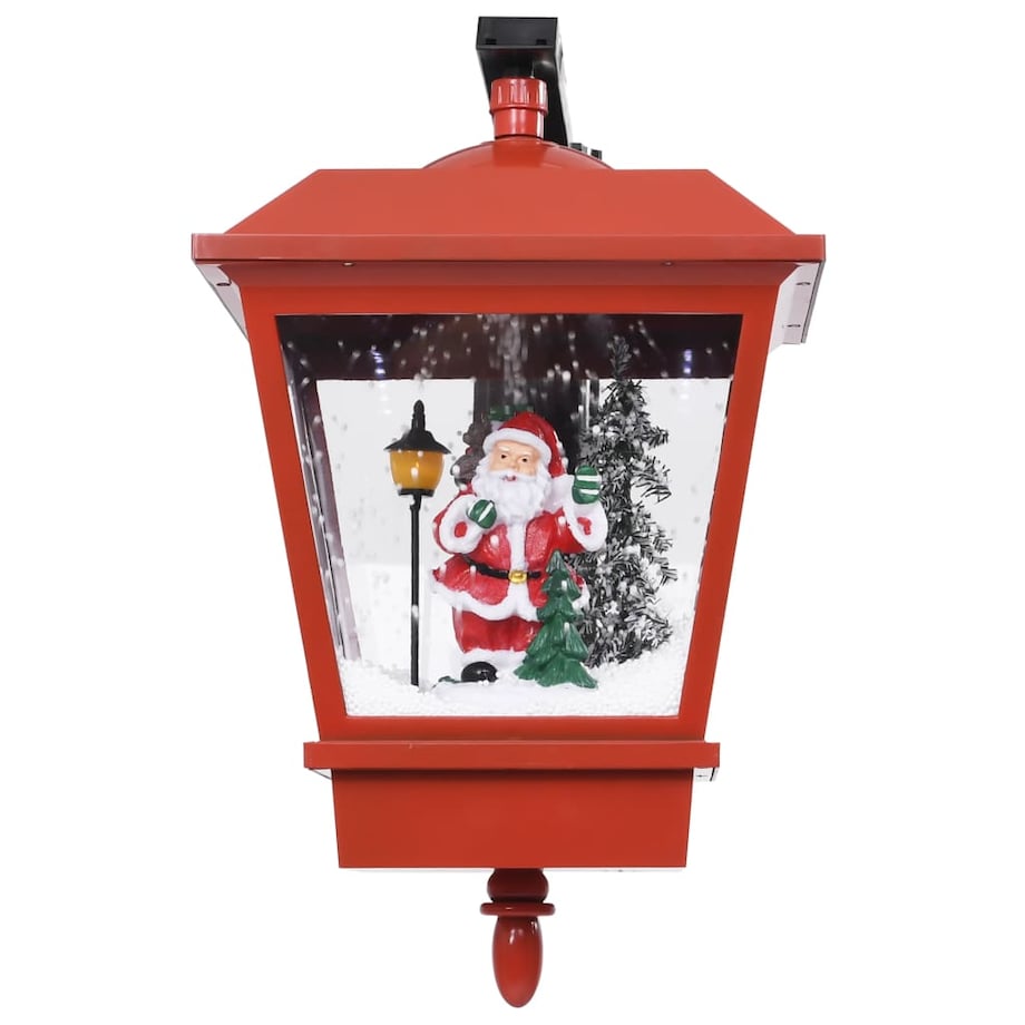 vidaXL Latarnia świąteczna LED z Mikołajem, czerwona, 40x27x45 cm