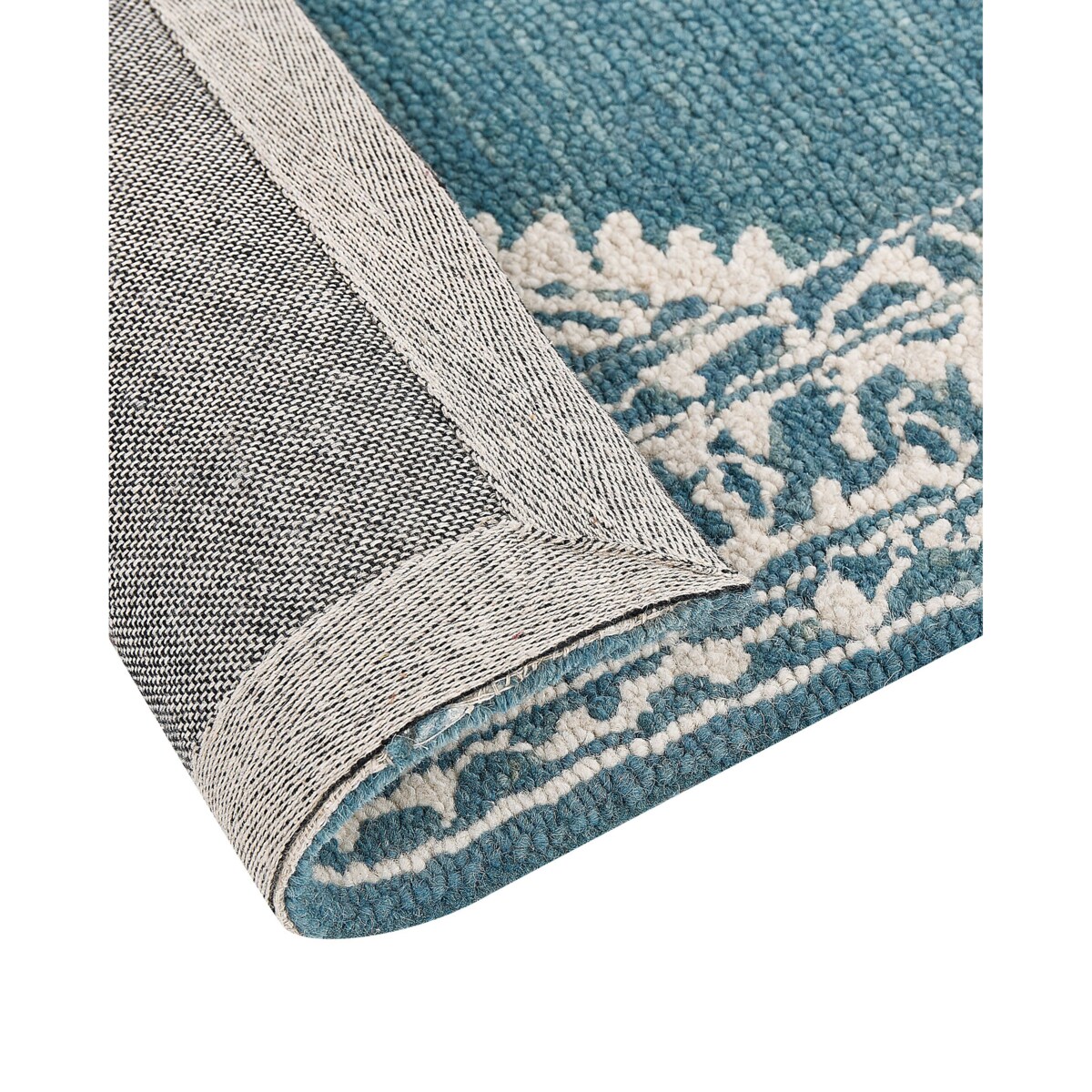 Dywan wełniany 140 x 200 cm biało-niebieski GEVAS