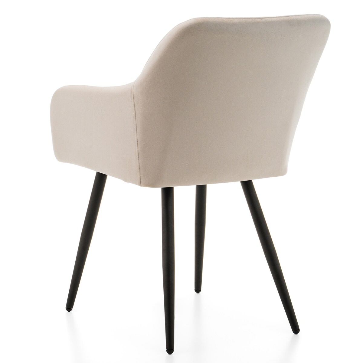 Krzesło tapicerowane TODI welur do salonu jadalni pikowane beżowe