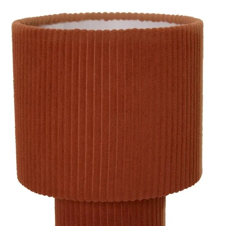 Lampka nocna sztruksowa, terracotta, Jolina, 28 cm