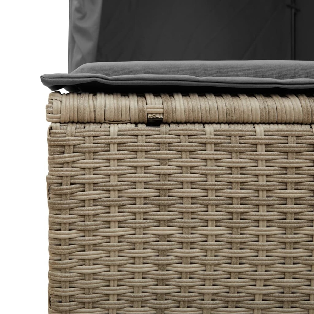 vidaXL Podwójna leżanka z daszkiem i zasłonami, jasnoszary polirattan