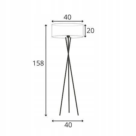 Lampa stojąca podłogowa trójnóg z abażurem walec MORIS