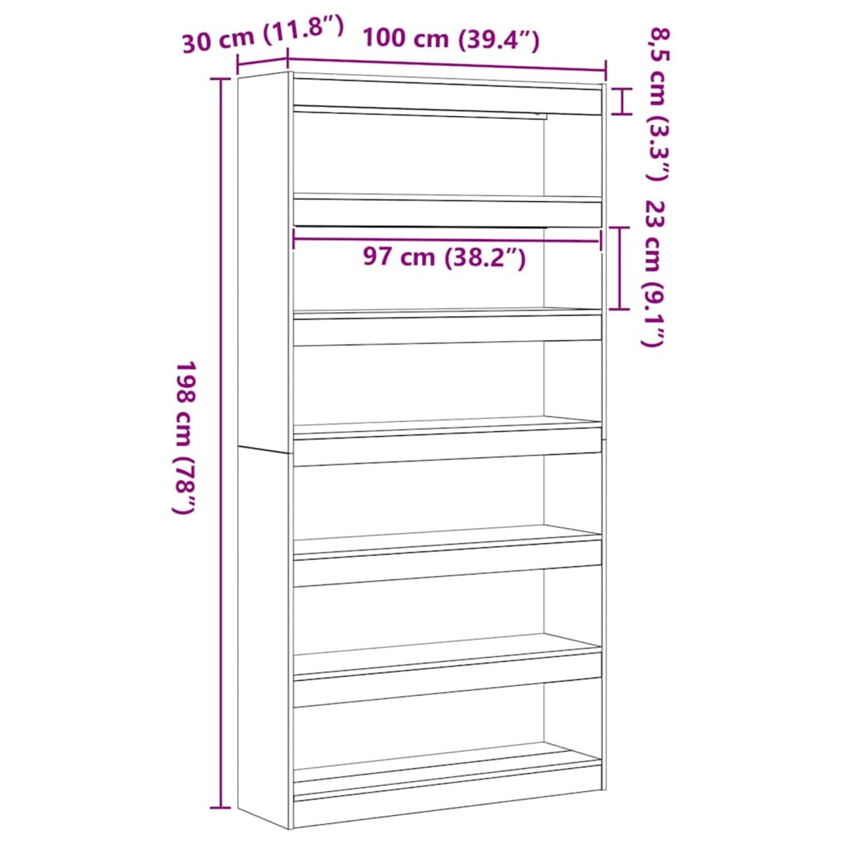 vidaXL Szafka na książki Biały Materiał drewnopochodny