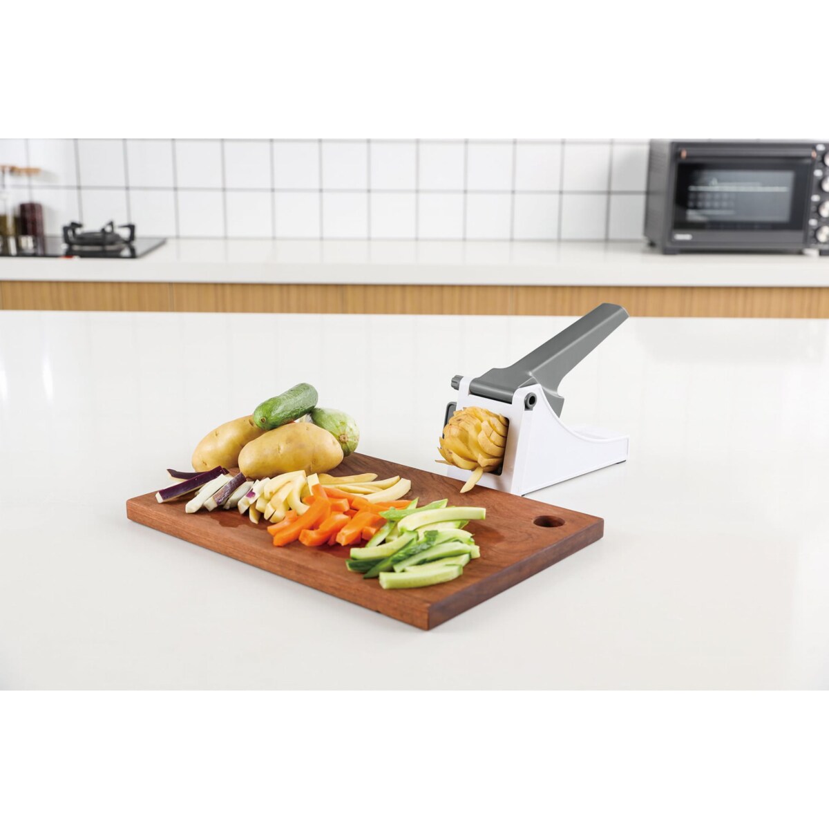 Maszynka ręczna do krojenia ziemniaków frytek biała KINGHOFF