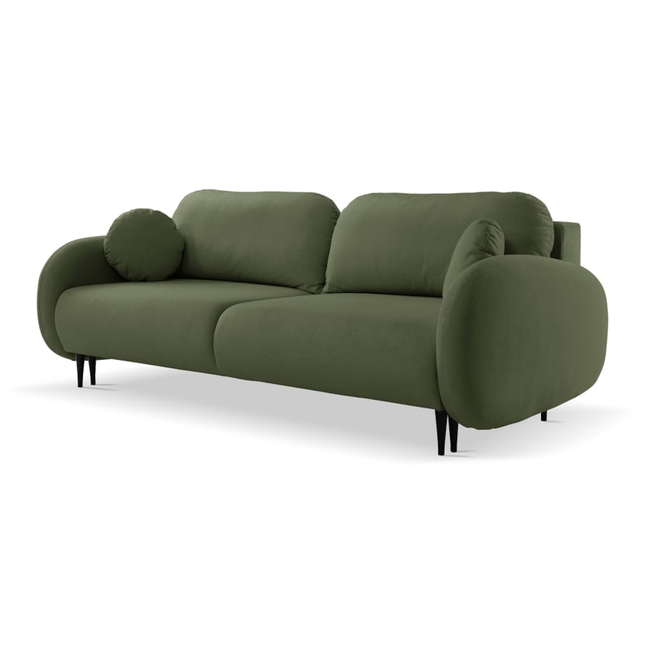 Nowoczesna sofa z funkcją spania SOFTI- CIEMNA ZIELEŃ