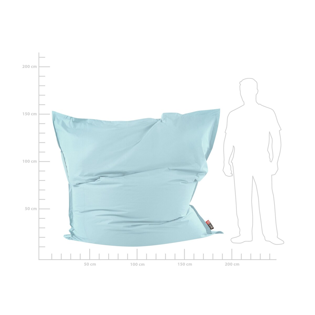 Pufa worek 180 x 230 cm błękitny