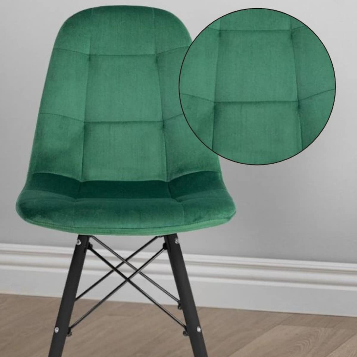 Krzesło skandynawskie tapicerowane welurowe do salonu jadalni